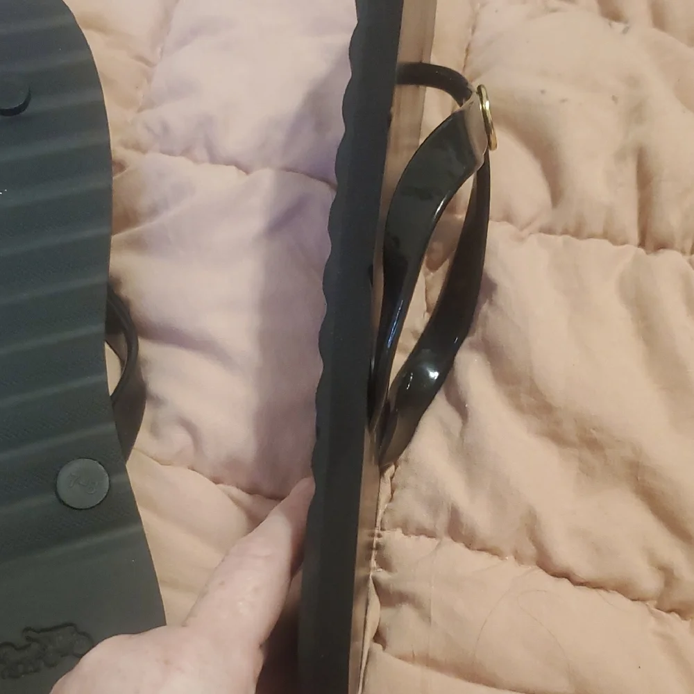 Coach Black Sandals with Gold Accents - Picture 5 of 11